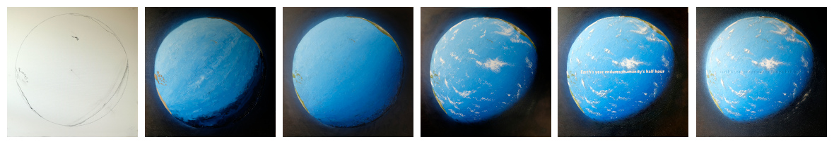 Stages in development of Earth's Year painting