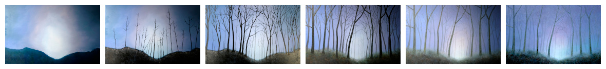 Stages in development of Night Forest painting